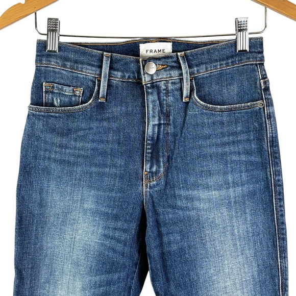 FRAME Jeans Size 25 Le Pixie Sylvie Slender Straight Denim Teigan Ave Wash - Picture 3 of 12